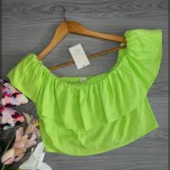 a new day Lime Ruffled Blouse - Picture 5 of 5
